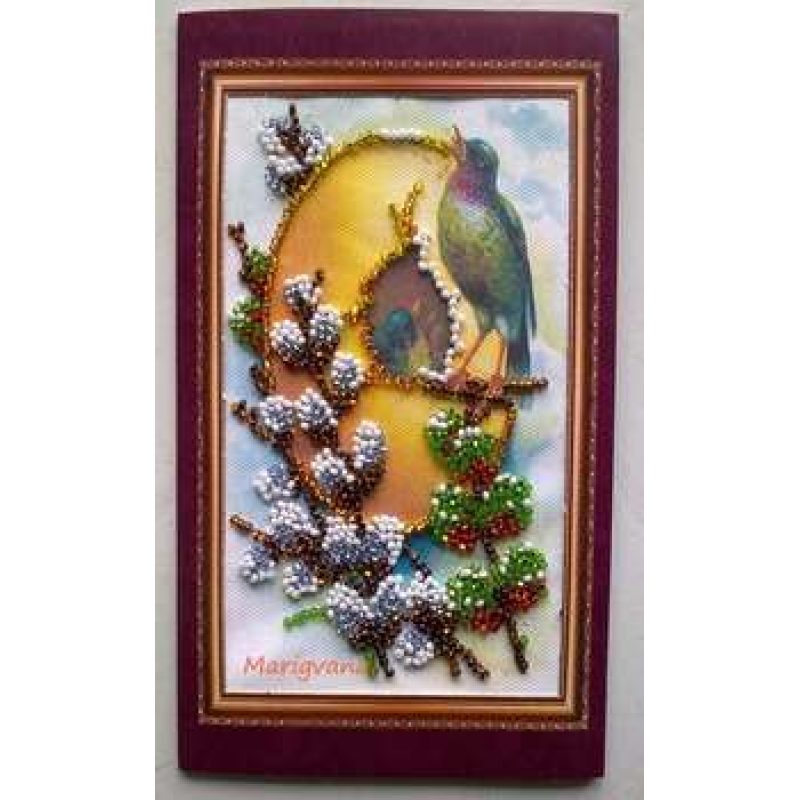 Bead Embroidery Postcard Kit "Easter – 7"