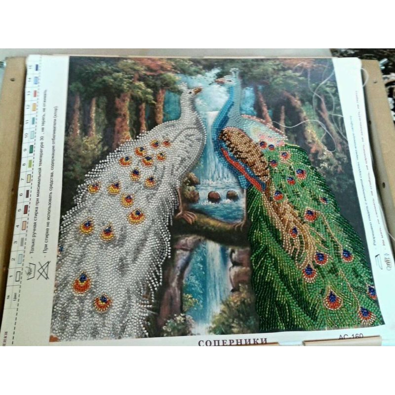 Bead Embroidery Pattern on Art Canvas "Rivals"