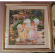 Bead Embroidery Pattern on Art Canvas "Little Sisters"