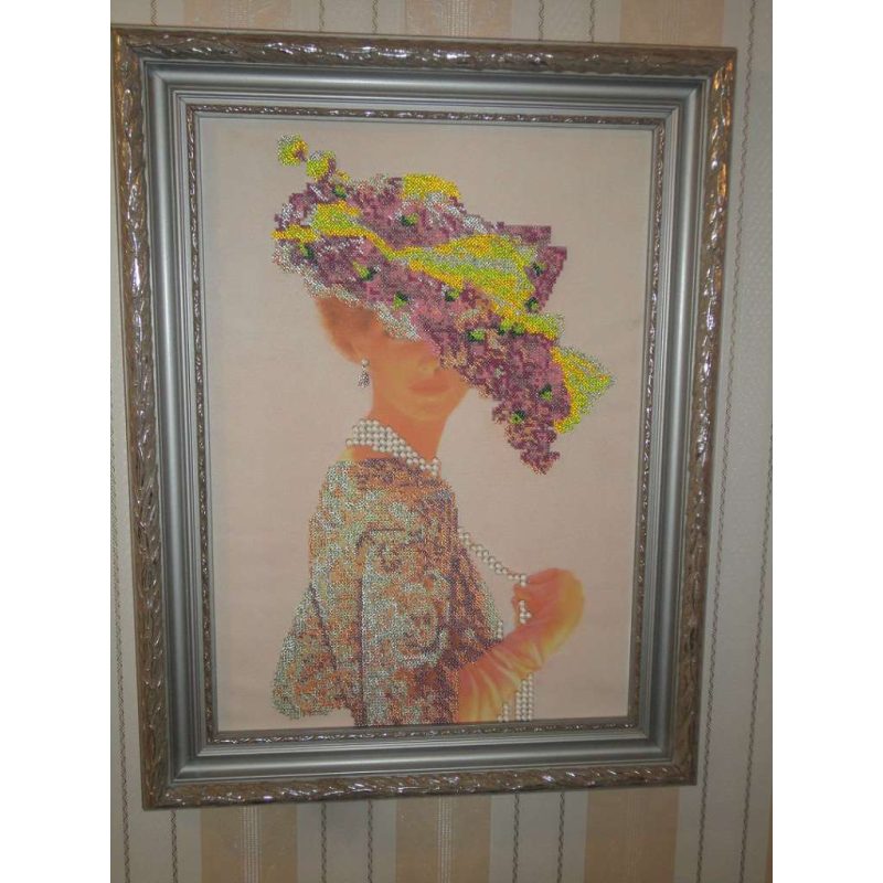 Bead Embroidery Kit on Art Canvas "Elizabeth"
