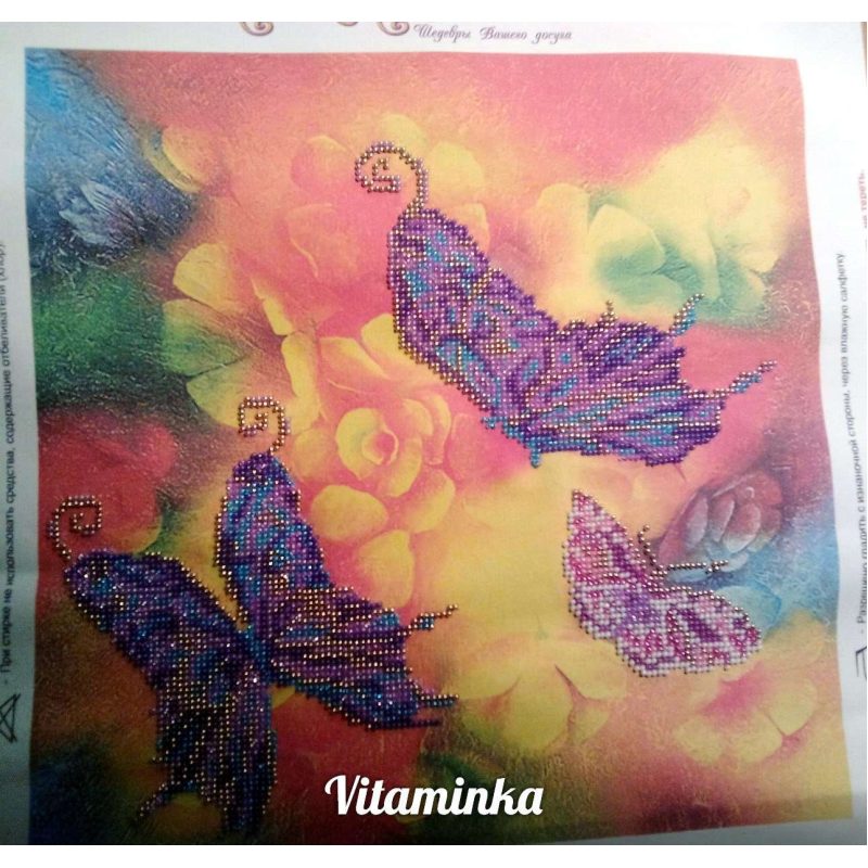 Bead Embroidery Kit on Art Canvas "Summer"