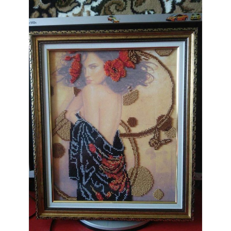 Bead Embroidery Kit on Art Canvas "Temptation"
