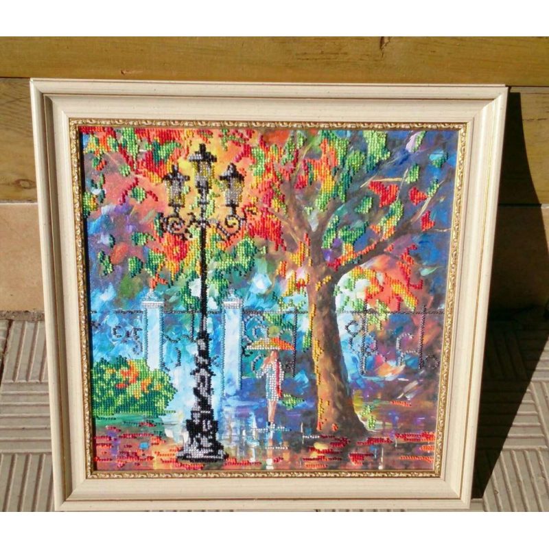 Bead Embroidery Pattern on Art Canvas "Evening Promenade"