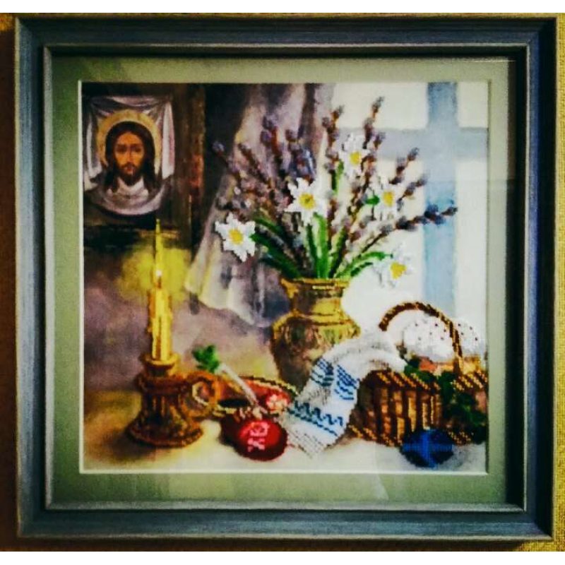 Bead Embroidery Pattern on Art Canvas "Easter story-2"