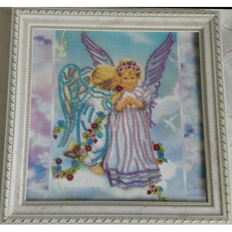 Bead Embroidery Pattern on Art Canvas "Cupids"