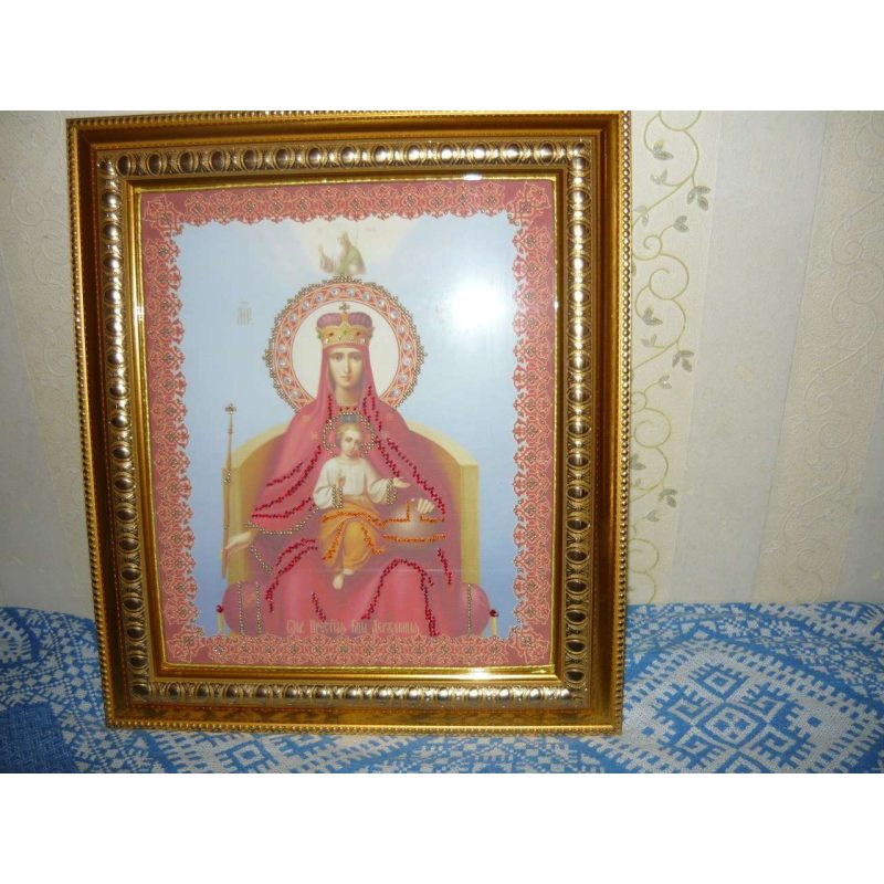 Bead Embroidery Kit on Art Canvas "The Reigning Mother of God"
