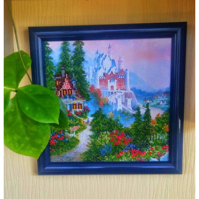 Bead Embroidery Pattern on Art Canvas "The Magic Castle"