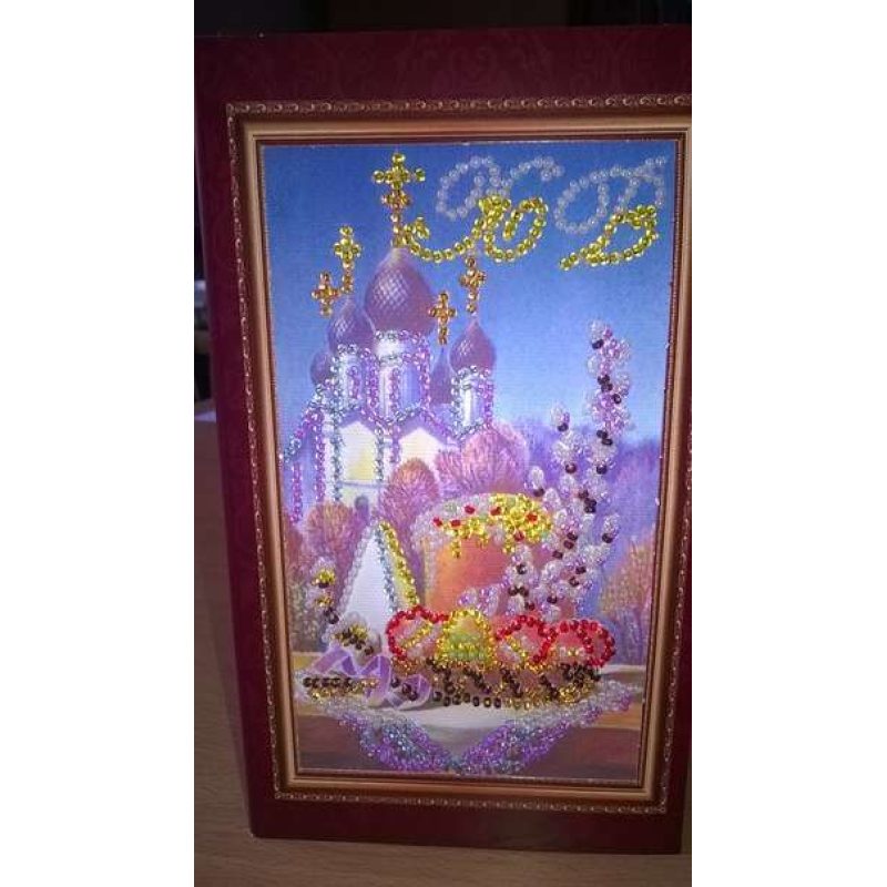 Bead Embroidery Postcard Kit "Easter – 8"