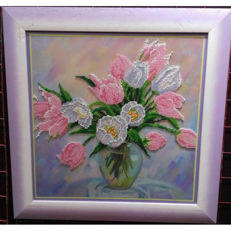 Bead Embroidery Kit on Art Canvas "Spring Lyrics"