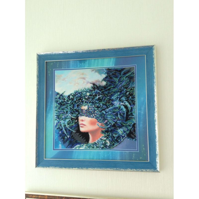 Bead Embroidery Kit on Art Canvas "The Four Elements – Water"