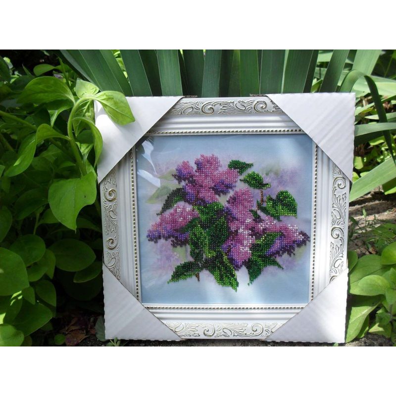 Bead Embroidery Pattern on Art Canvas "Purple haze"