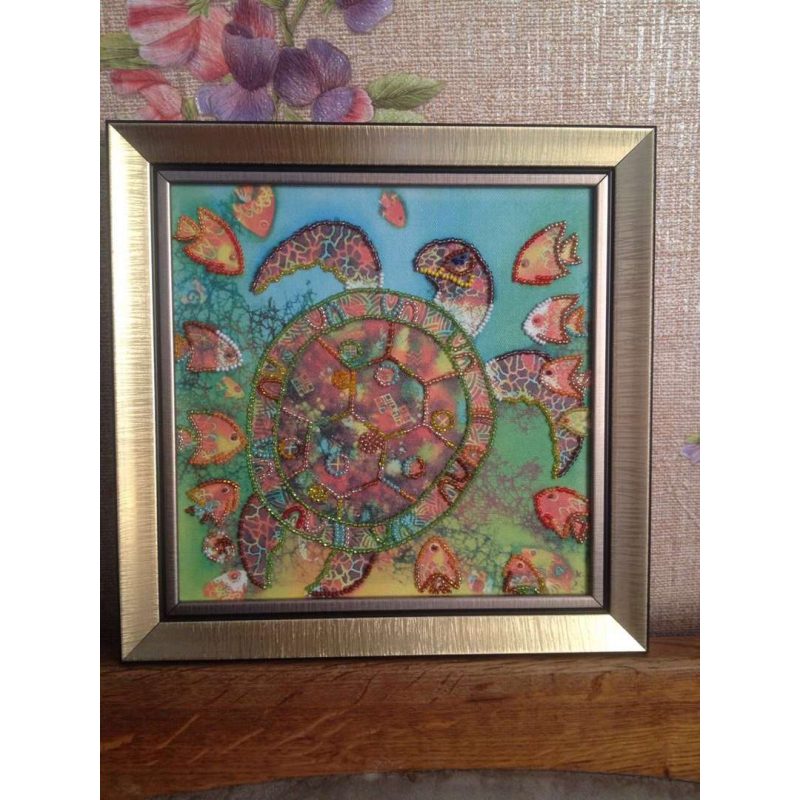 Bead Embroidery Pattern on Art Canvas "Sea turtle"