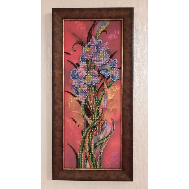 Bead Embroidery Kit on Art Canvas "Iris"