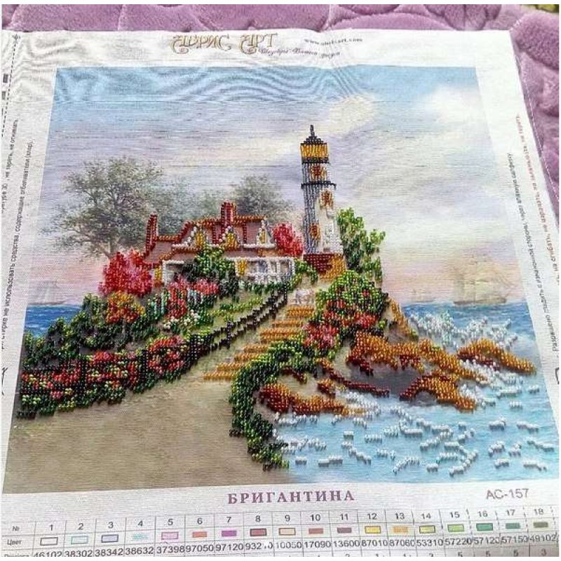 Bead Embroidery Pattern on Art Canvas "Brigantine"