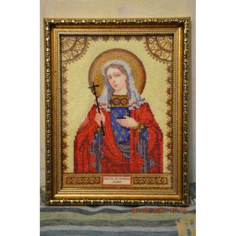 Icon Bead Embroidery Pattern on Art Canvas "St. Lydia"