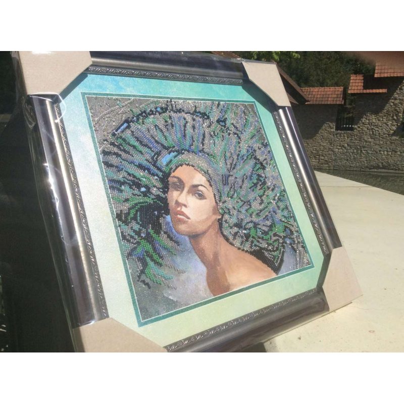 Bead Embroidery Kit on Art Canvas "The Four Elements – Air"