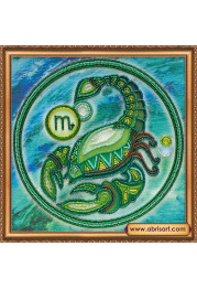 Bead Embroidery Kit on Art Canvas "Scorpio"