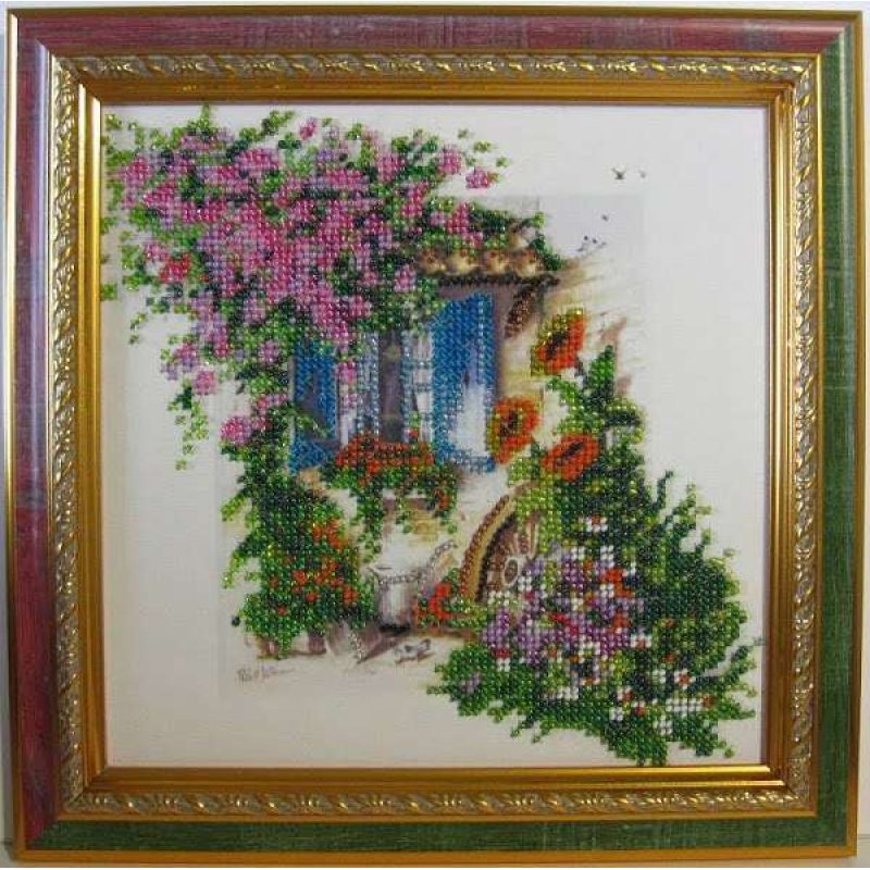 Bead Embroidery Pattern on Art Canvas "Pink Cloud"