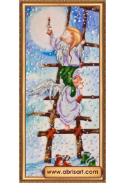 Bead Embroidery Kit on Art Canvas "First star"