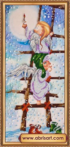 Bead Embroidery Kit on Art Canvas "First star"