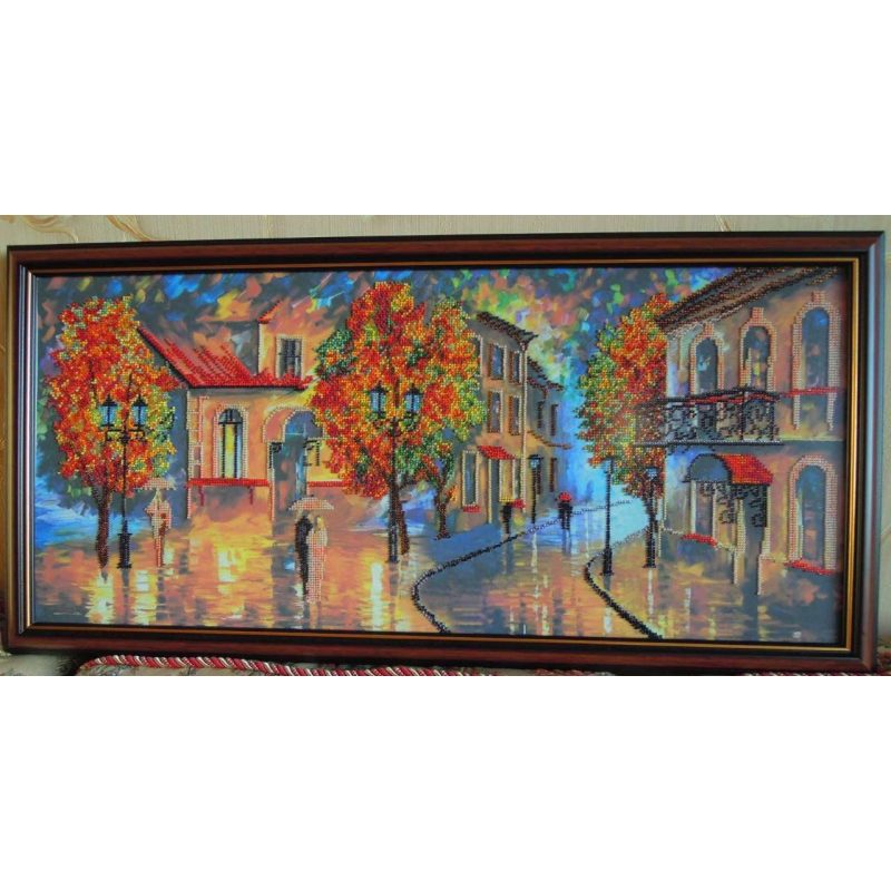 Bead Embroidery Kit on Art Canvas "October colours"