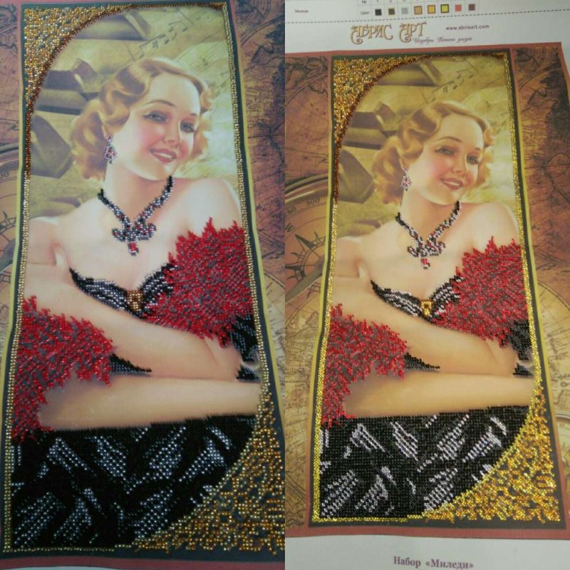 Bead Embroidery Kit on Art Canvas "Milady"