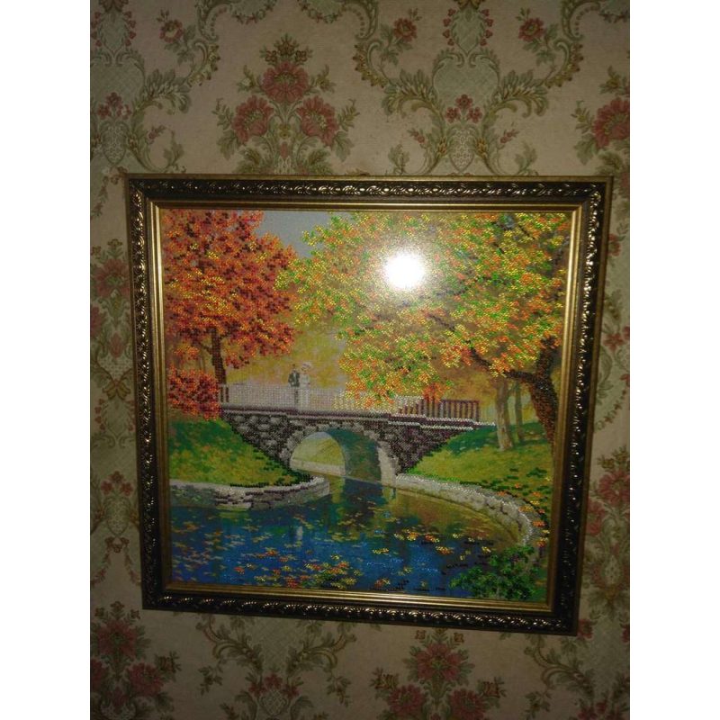 Bead Embroidery Pattern on Art Canvas "Transparent autumn-1"