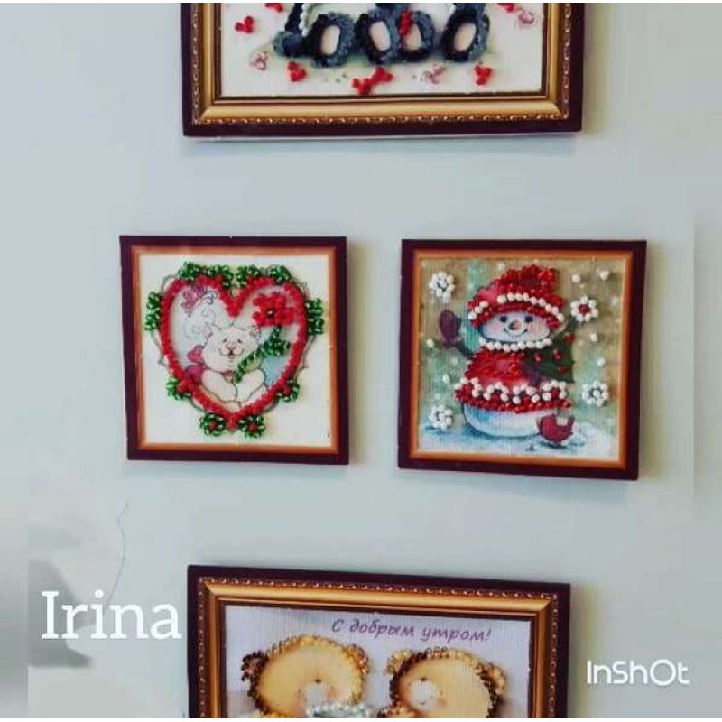 Mini Bead Embroidery Magnet Kit "I give you a flower"