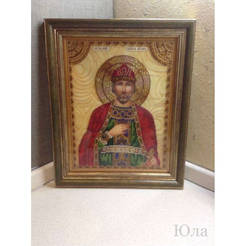 Icon Bead Embroidery Kit on Art Canvas "St. Igor"