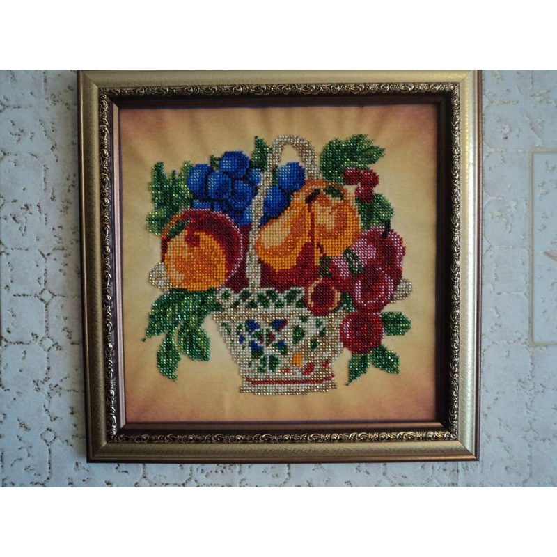 Bead Embroidery Kit on Art Canvas "Fruit"