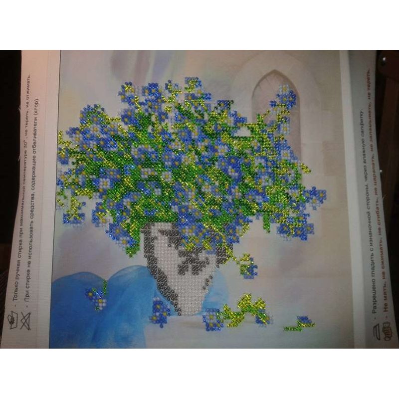 Bead Embroidery Pattern on Art Canvas "Daisy"
