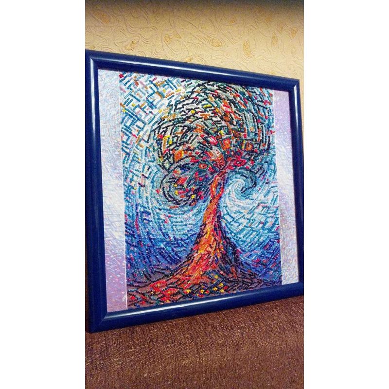Bead Embroidery Pattern on Art Canvas "Magic Tree of Life"