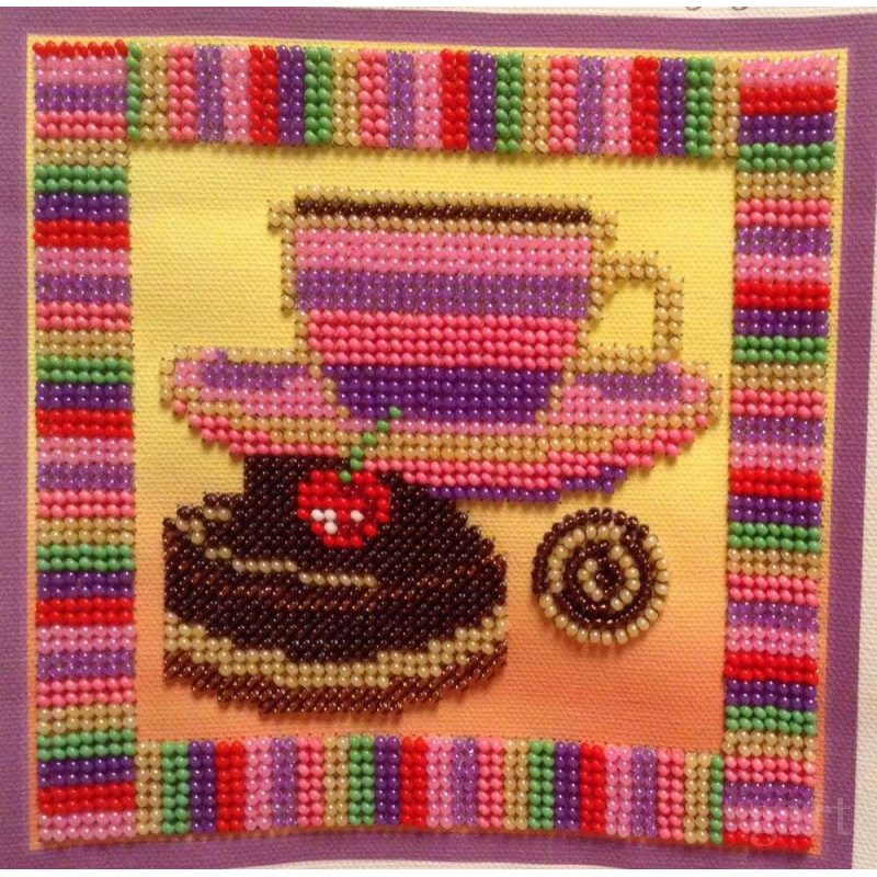 Bead Embroidery Kit on Art Canvas "Chocolate"