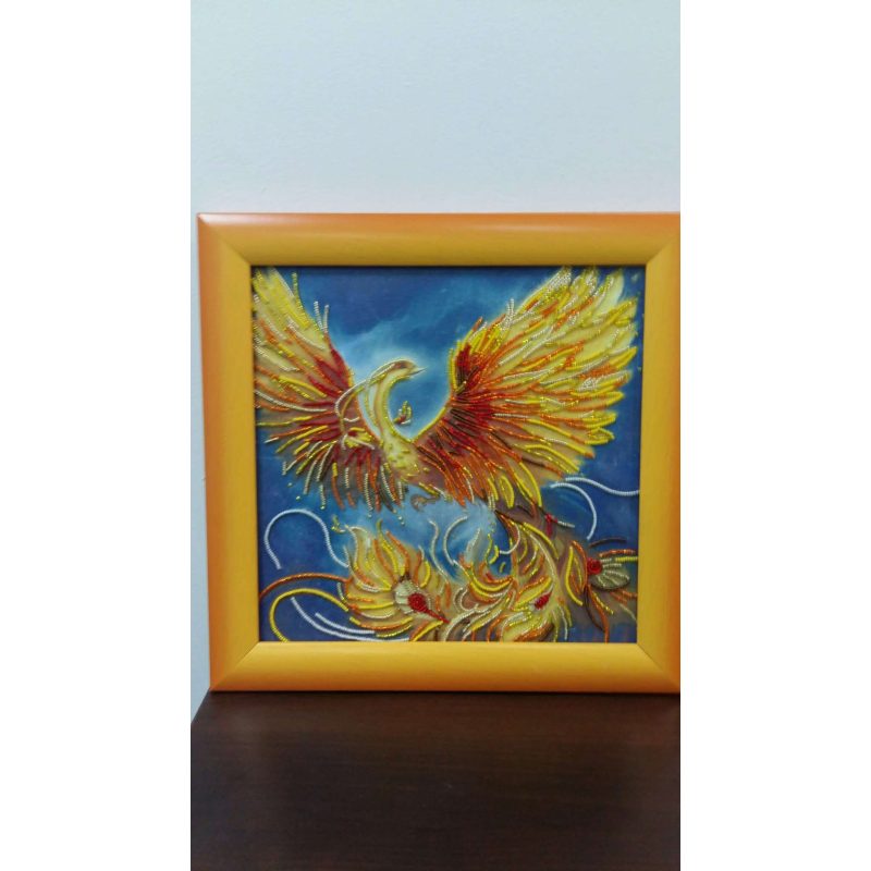 Bead Embroidery Pattern on Art Canvas "The Firebird"