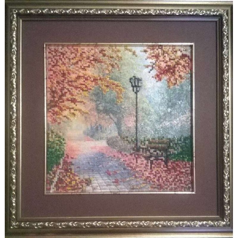 Bead Embroidery Pattern on Art Canvas "Transparent autumn"