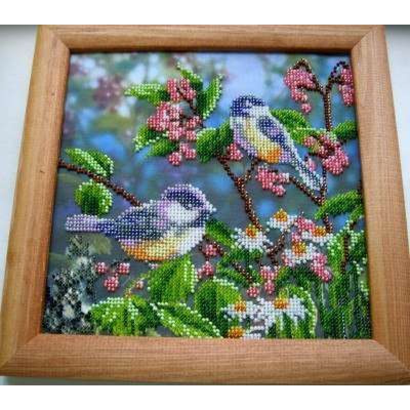 Bead Embroidery Pattern on Art Canvas "Morning Forest"