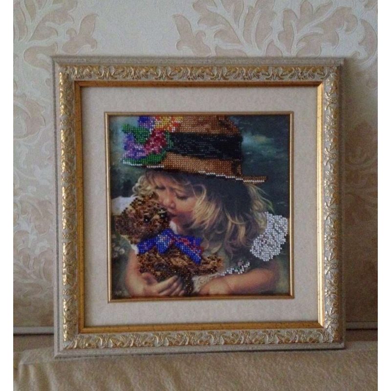Bead Embroidery Pattern on Art Canvas "My Favourite Toy"