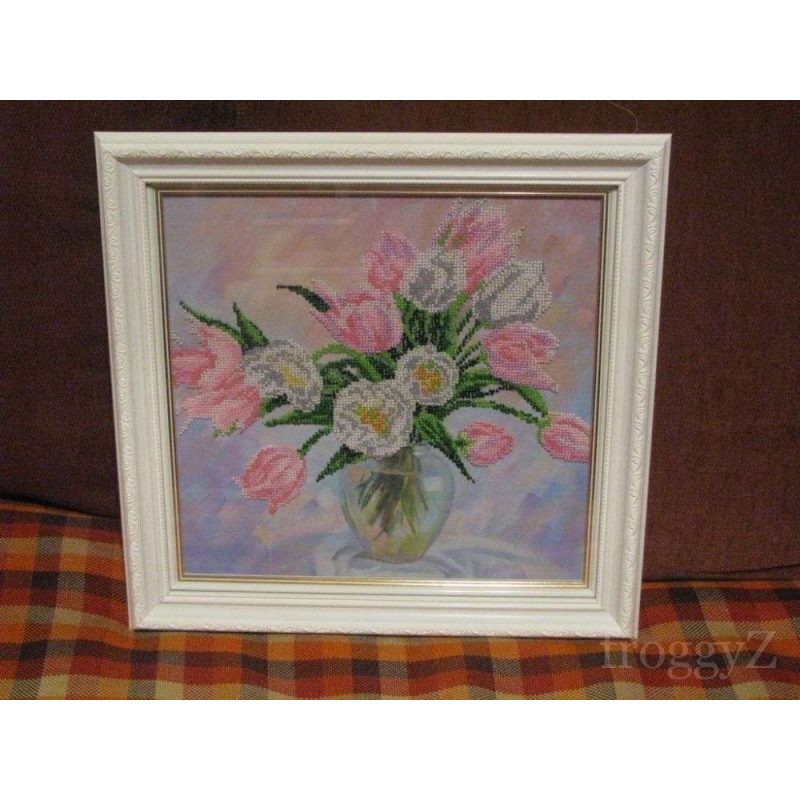 Bead Embroidery Kit on Art Canvas "Spring Lyrics"