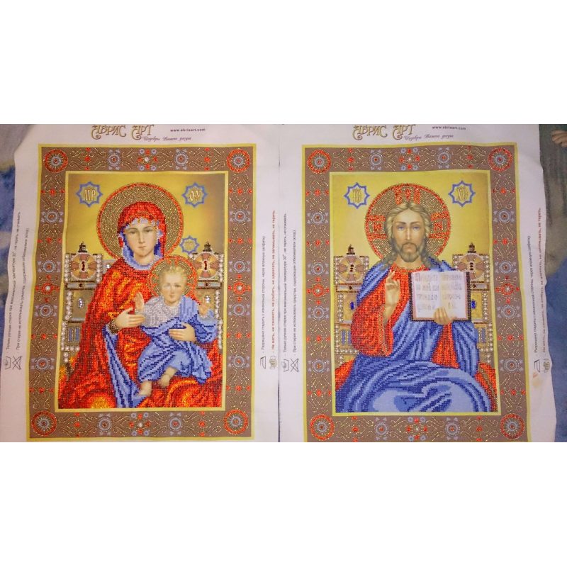 Bead Embroidery Kit on Art Canvas "Wedding Icon – The Holy Mother of God"