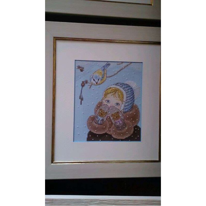 Cross Stitch Kit "Girl and bird"