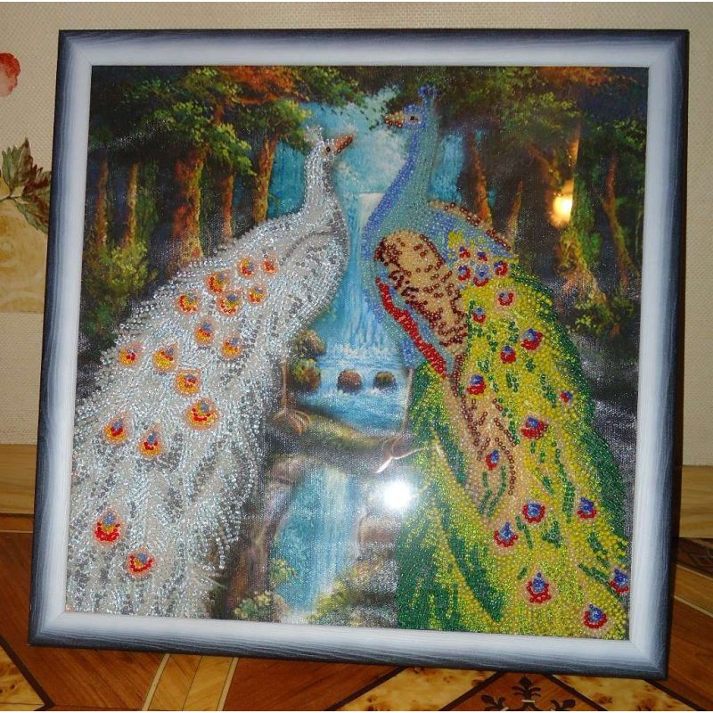 Bead Embroidery Pattern on Art Canvas "Rivals"