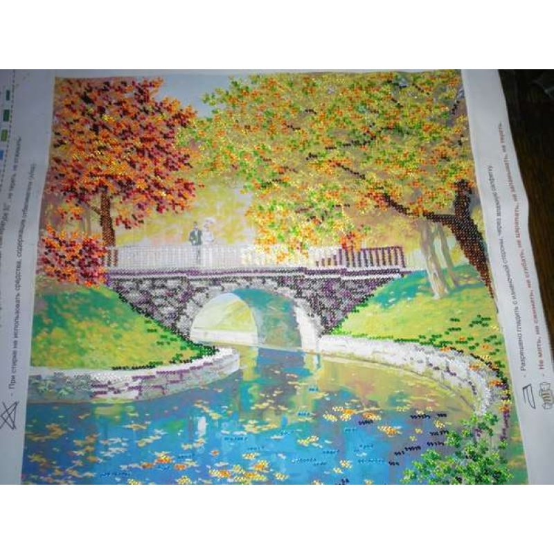 Bead Embroidery Pattern on Art Canvas "Transparent autumn-1"