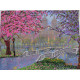 Bead Embroidery Kit on Art Canvas "Spring bloom"