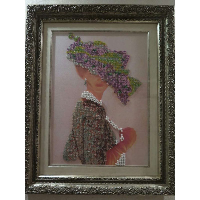 Bead Embroidery Kit on Art Canvas "Elizabeth"