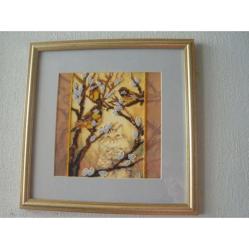 Bead Embroidery Pattern on Art Canvas "March"