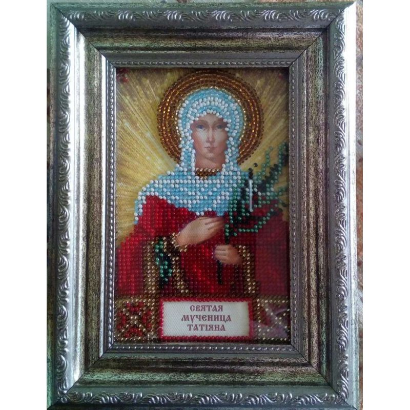 Mini Icon Bead Embroidery Kit on Art Canvas "St. Tatiana"