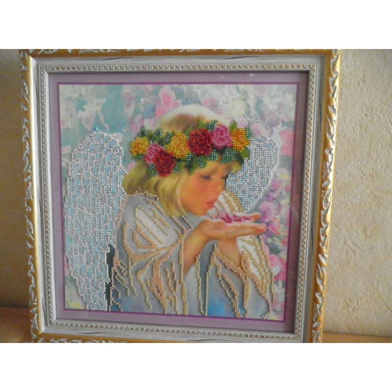 Bead Embroidery Pattern on Art Canvas "Rose Petals"