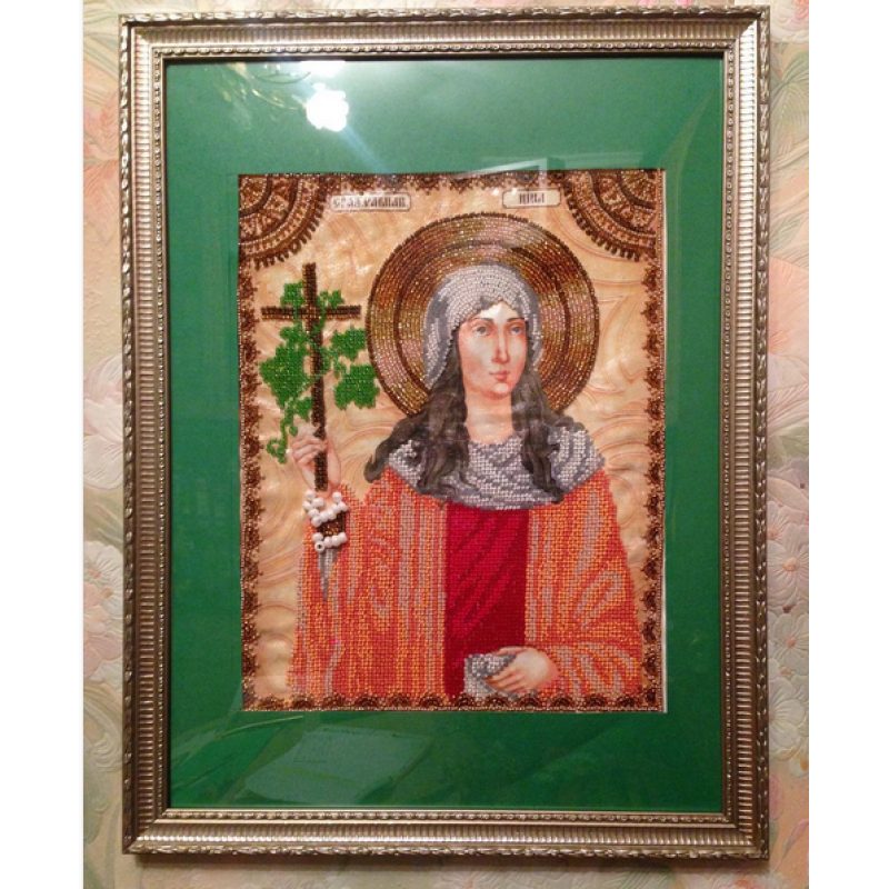 Icon Bead Embroidery Kit on Art Canvas "St. Nina"