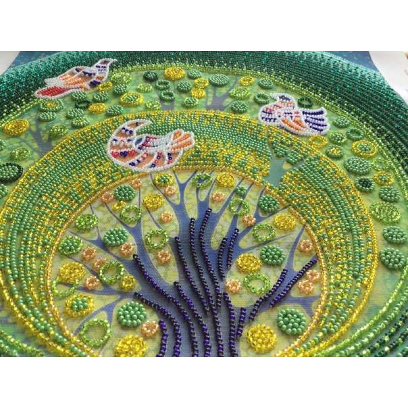 Bead Embroidery Pattern on Art Canvas "Heaven birds"