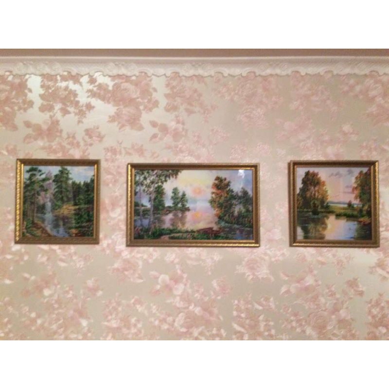 Bead Embroidery Kit on Art Canvas "Mountain waterfall"